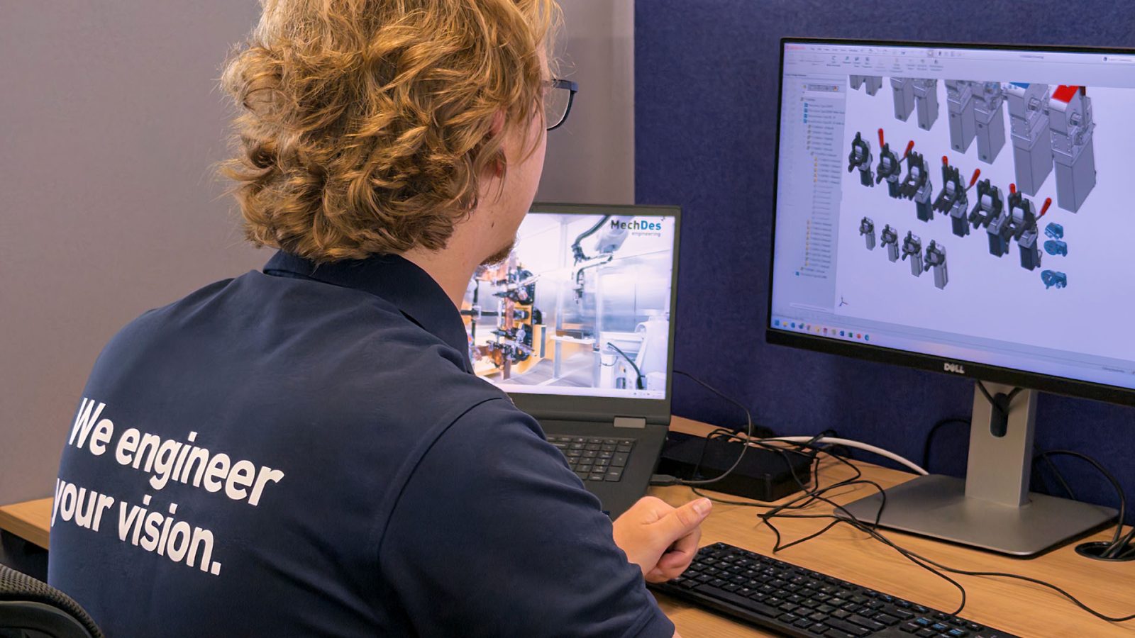 Engineer Yorick at work in his new workplace.