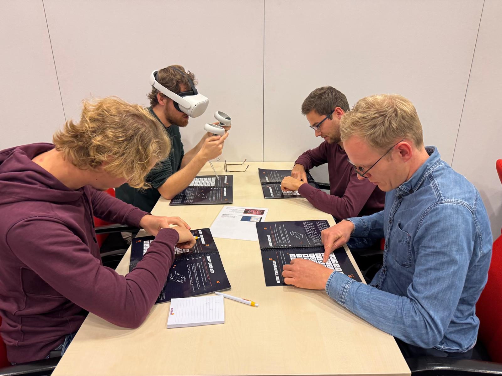 Collaboration and responsibility take on a different dimension during a VR team session in which colleagues must defuse a digital bomb together.