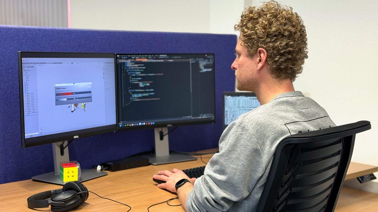 Niels test de nieuwe AI Collision Tool grondig tijdens het development traject.