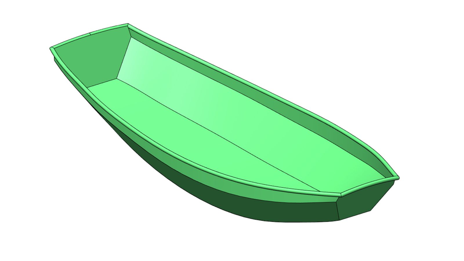 By modeling the dinghy in SolidWorks as a 3D CAD model, we were able to calculate buoyancy.
