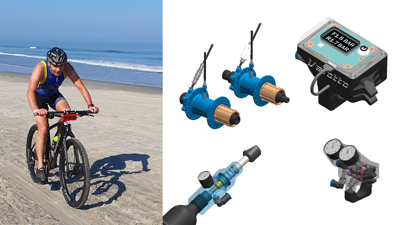 Het systeem van Kees-Jan: bandendruk regelen vanaf je stuur voor strandraces.